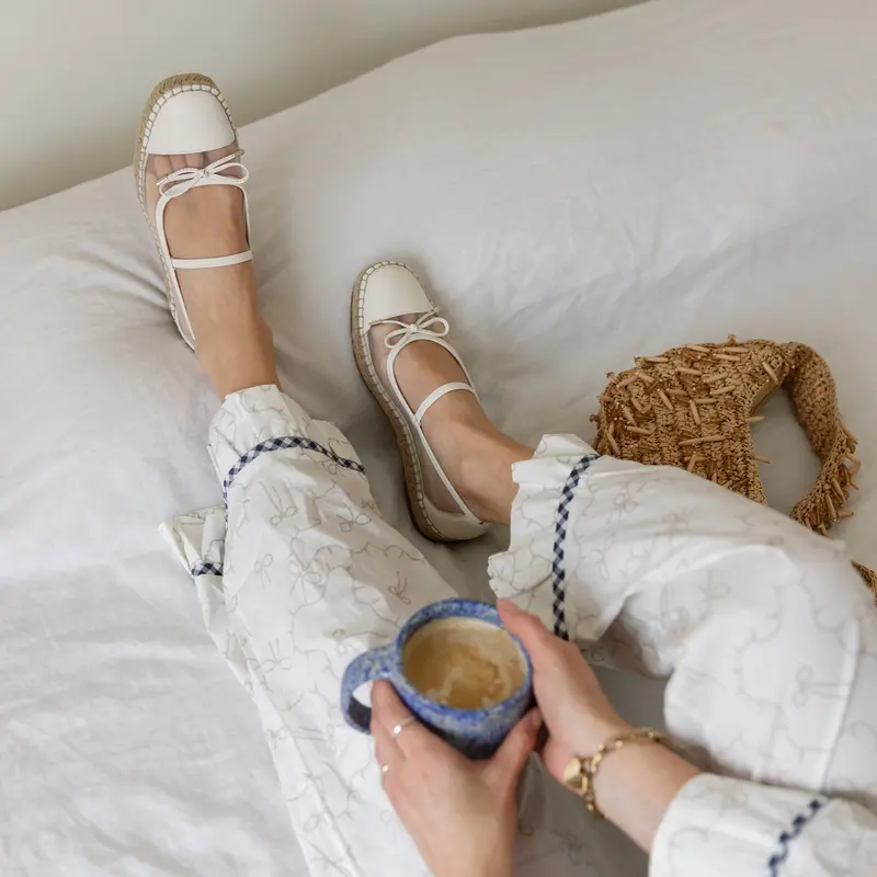 Cambre Ballet Flats White Mesh 7