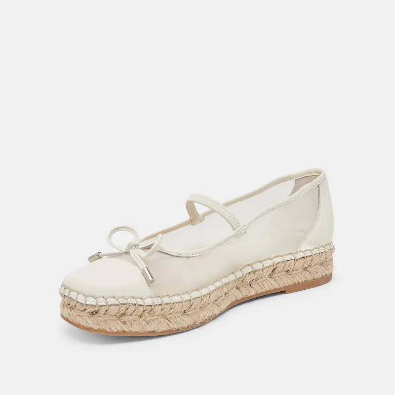 Cambre Ballet Flats White Mesh 8