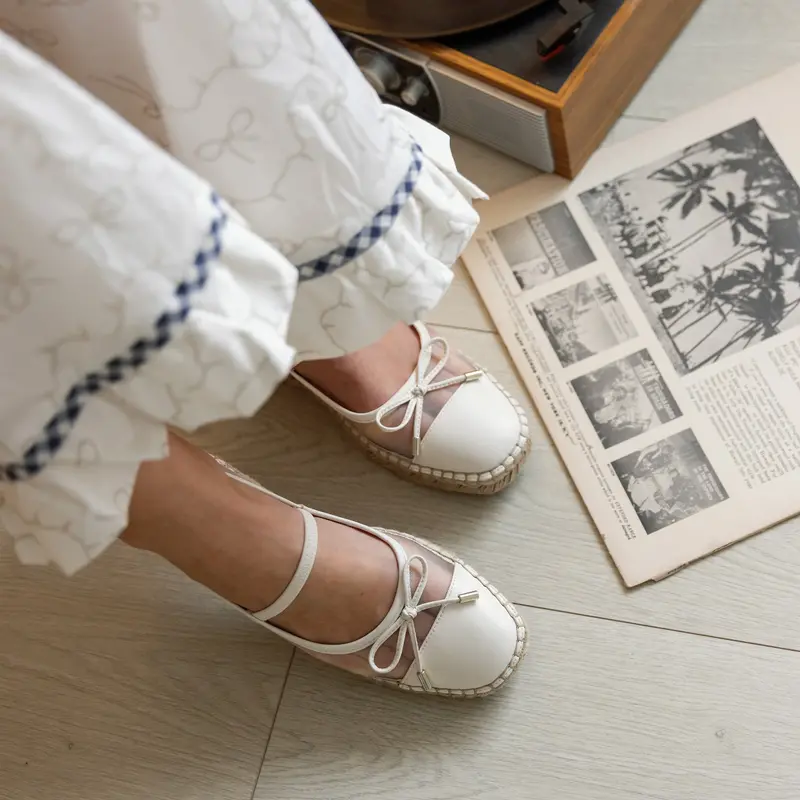 Cambre Ballet Flats White Mesh 9