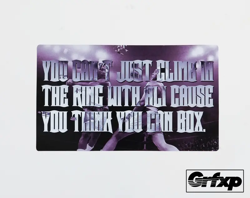 Can't Just Climb In The Ring With Ali Printed Sticker 1