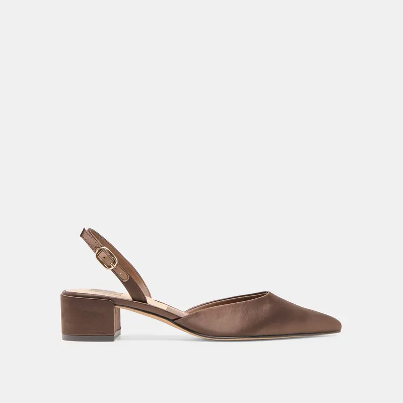 Carel Heels Dk Brown Satin - Re:Vita 1