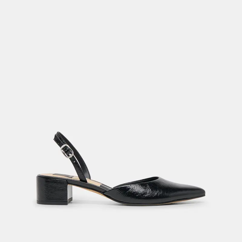 Carel Heels Midnight Crinkle Patent Leather 1