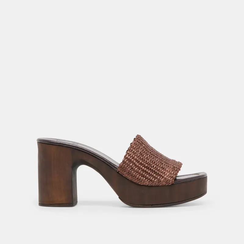 Celest Heels Chocolate Raffia 1
