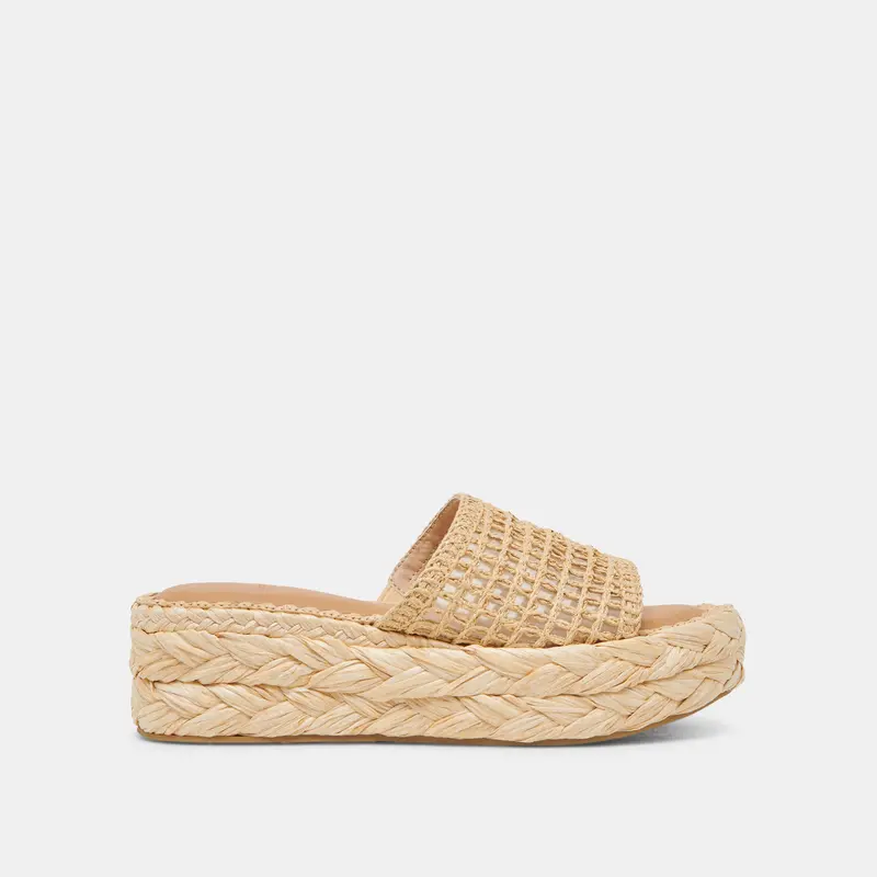 Chavi Mesh Sandals Natural Woven Raffia 1