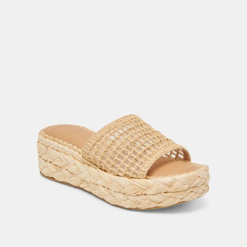 Chavi Mesh Sandals Natural Woven Raffia 3