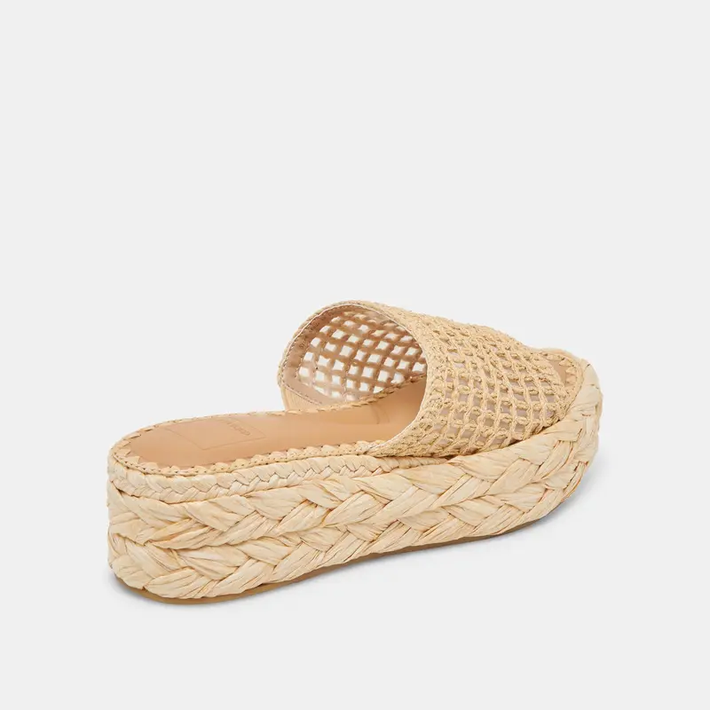 Chavi Mesh Sandals Natural Woven Raffia 4