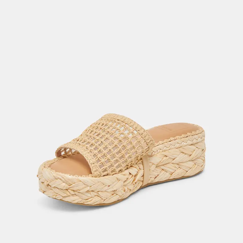 Chavi Mesh Sandals Natural Woven Raffia 5