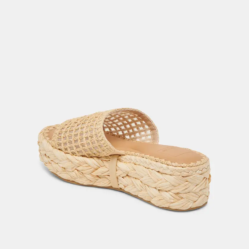 Chavi Mesh Sandals Natural Woven Raffia 6