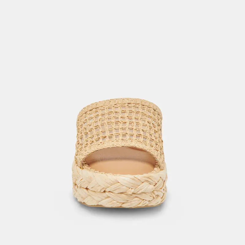 Chavi Mesh Sandals Natural Woven Raffia 7