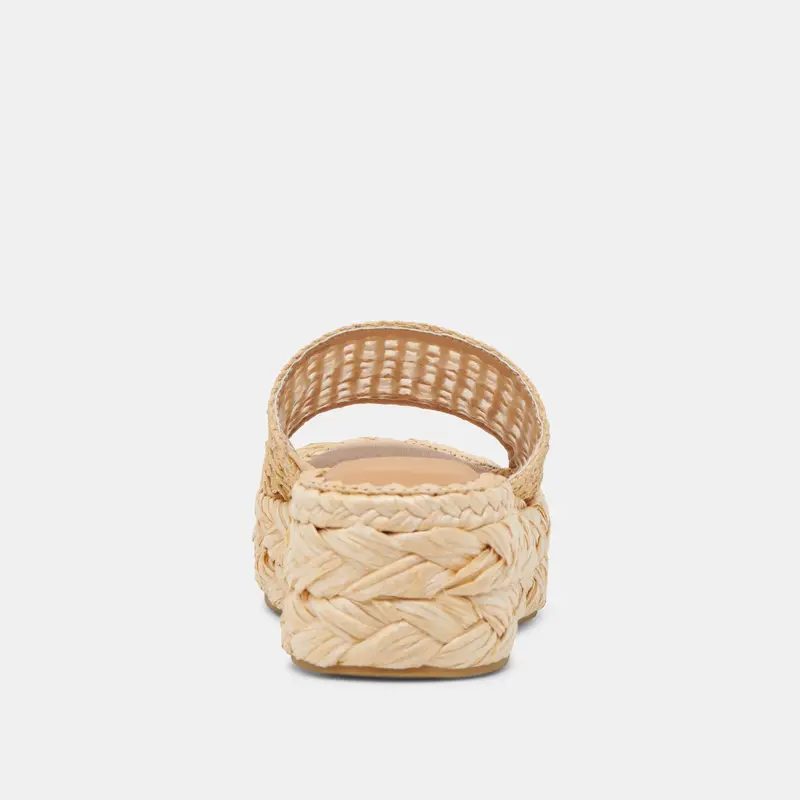 Chavi Mesh Sandals Natural Woven Raffia 8