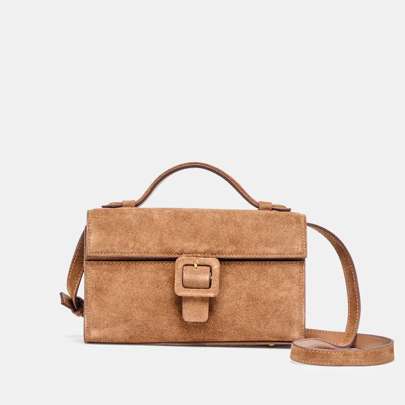 Chris Crossbody Camel Suede 1