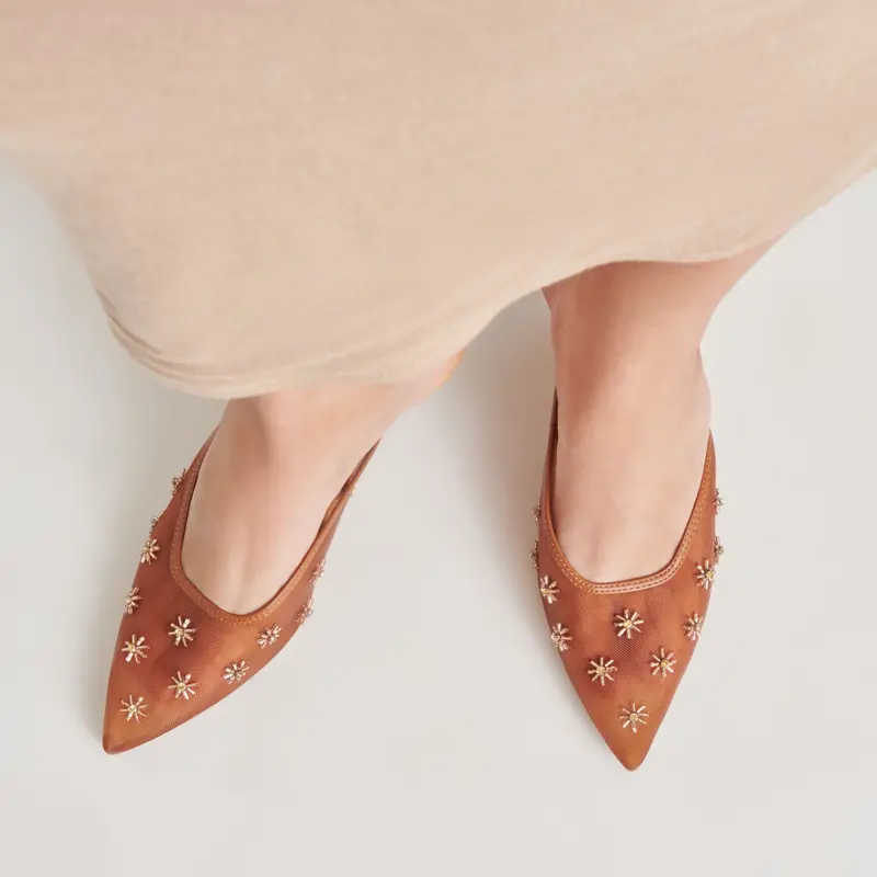 Clara Wide Heels Saddle Mesh 2