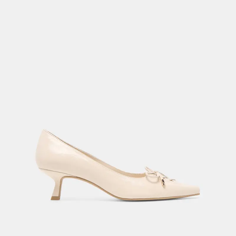 Clarie Heels Bone Crinkle Patent Leather 1