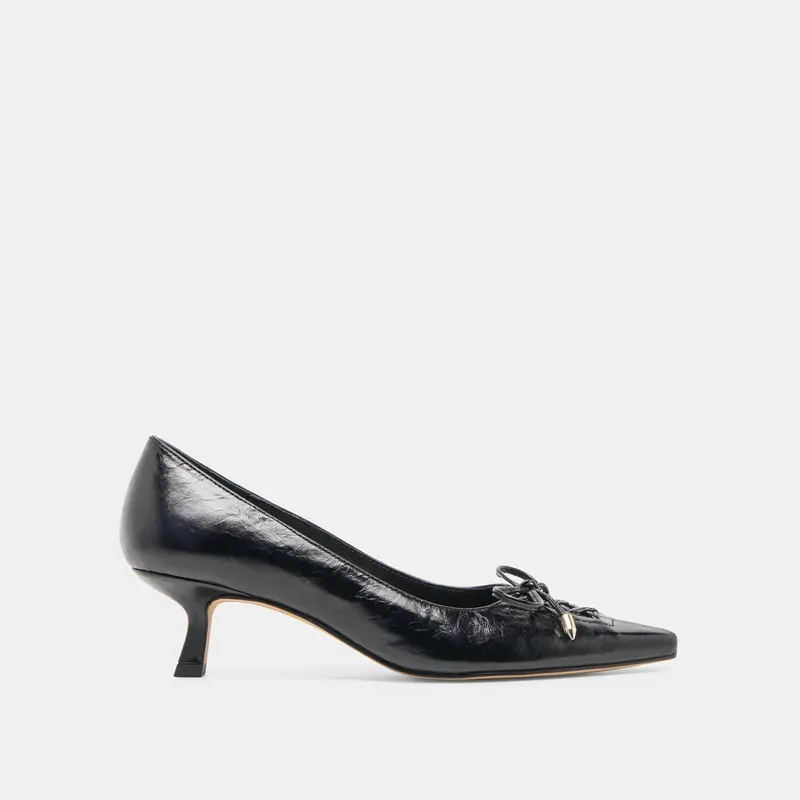 Clarie Heels Midnight Crinkle Patent Leather 1