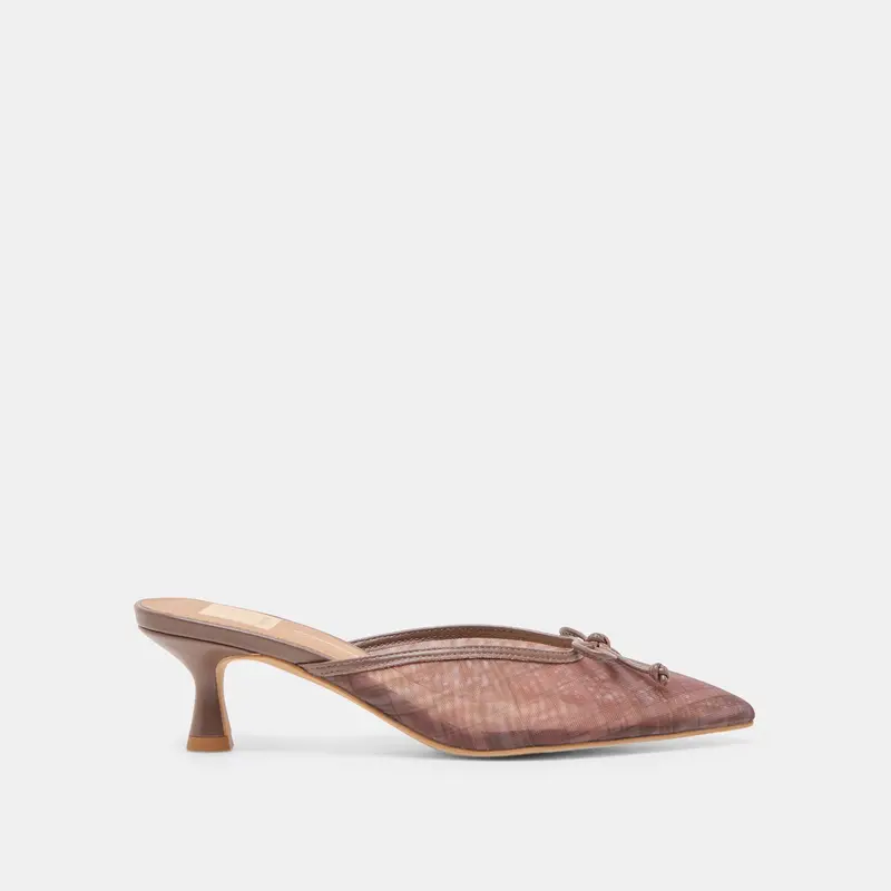 Cleo Heels Cognac Plaid Mesh 1