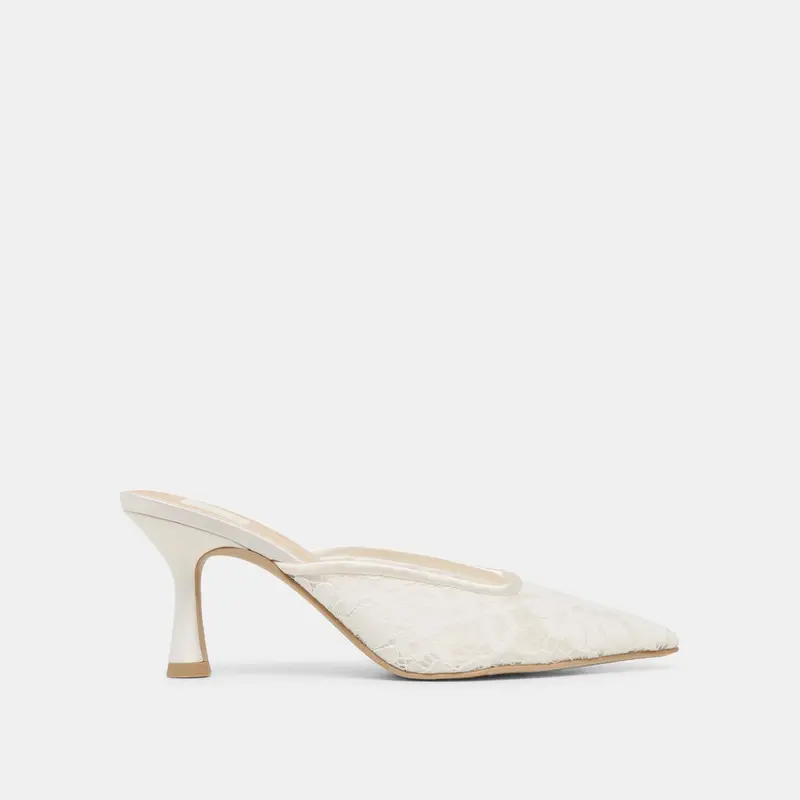 Cleo High Heels True White Lace 1