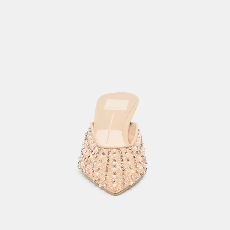 Cleo Pearl Heels Blush Lace Mesh 11