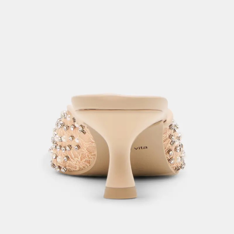 Cleo Pearl Heels Blush Lace Mesh 12