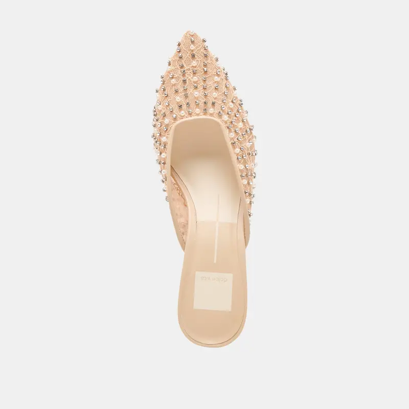 Cleo Pearl Heels Blush Lace Mesh 13