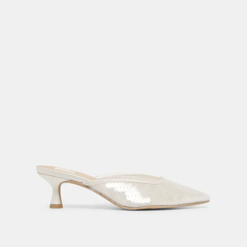Cleo Sequin Heels Ivory Sequin 1