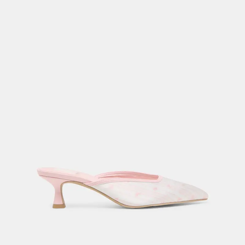 Cleo X Byrdie Golf Heels Pink Floral Satin 1