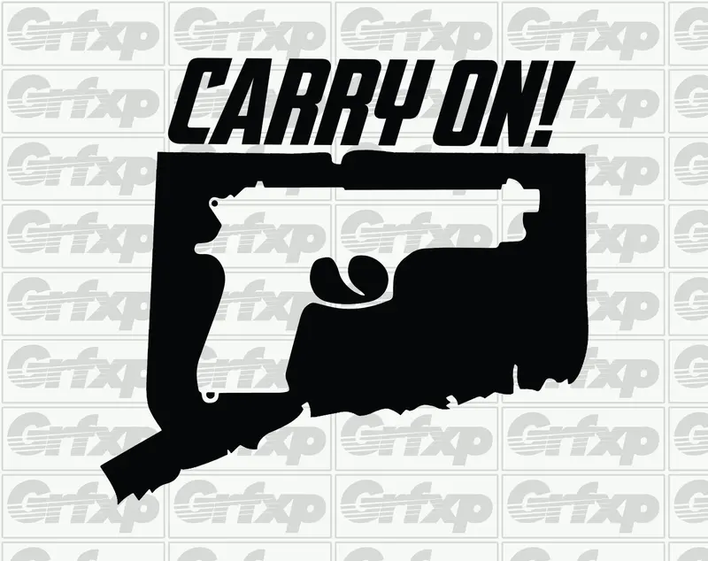 Connecticut "Carry On" Sticker (Two Pack) 1