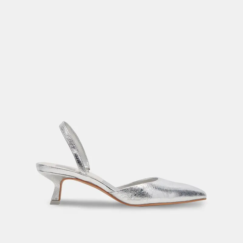Corsa Heels Silver Crackled Leather - Re:Vita 1