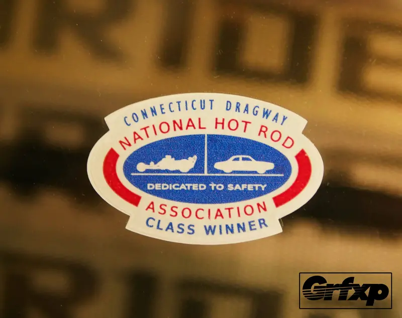 Ct Dragway Class Winner Vintage Reproduction Printed Sticker 1