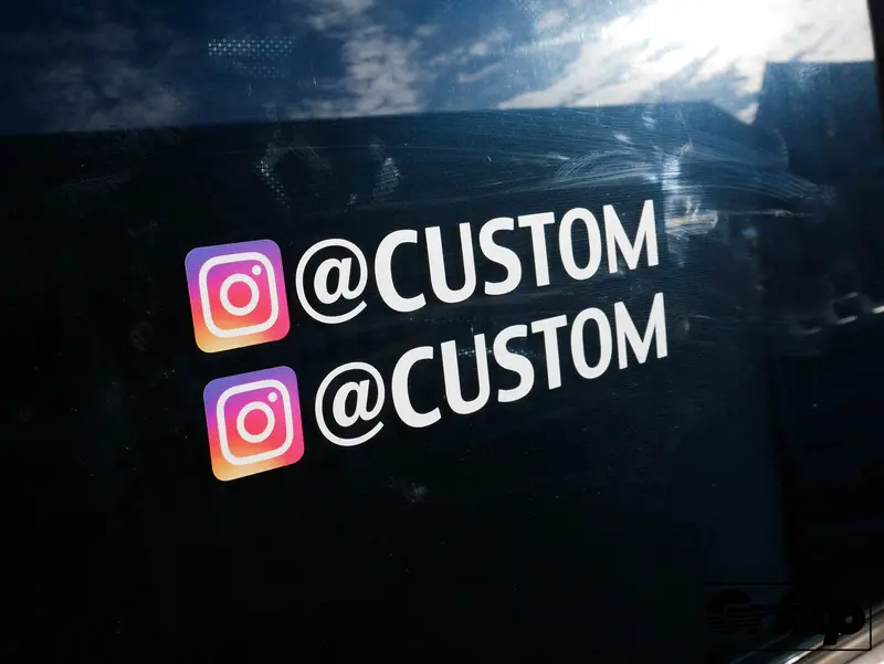 Custom Instagram User Name Sticker (Two Pack) 2