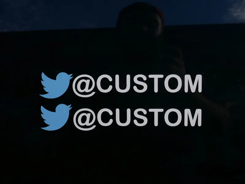 Custom Twitter User Name Sticker (Two Pack) 1
