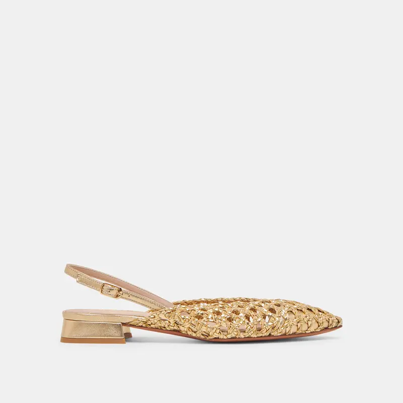 Cyndi Flats Gold Woven 1