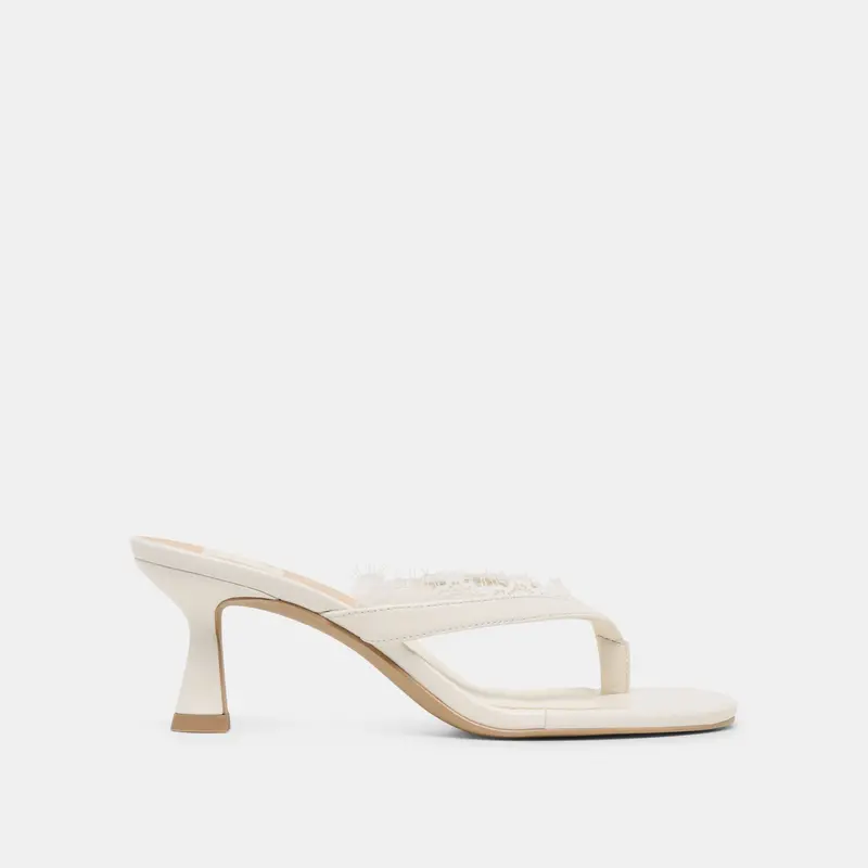 Daksie Lace Heels True White Leather 1