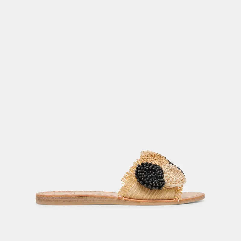 Danela Sandals Black Natural Raffia 1