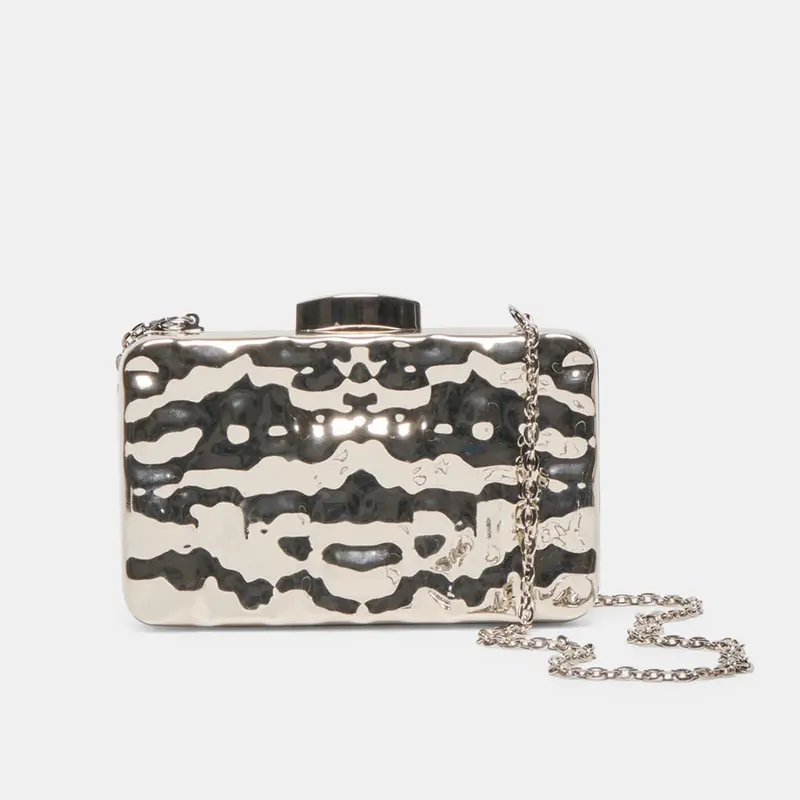 Delia Clutch Silver Metal 1