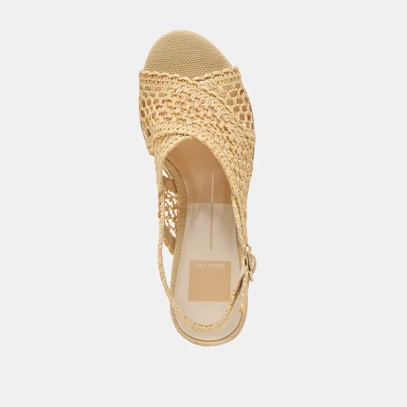 Dexler Wedges Lt Natural Woven Raffia 8