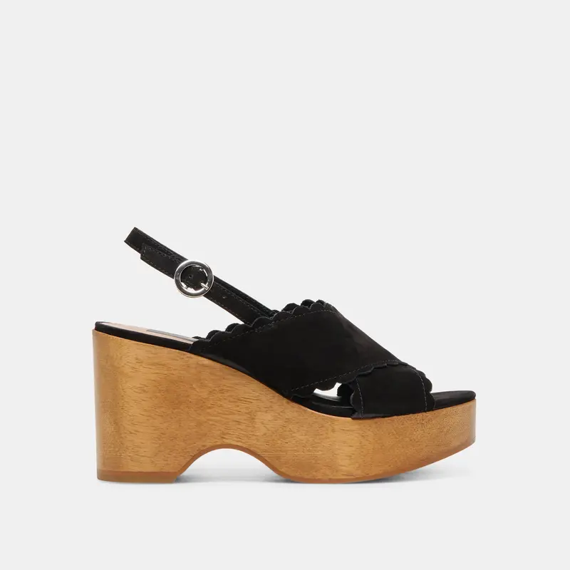 Dilion Wedges Black Nubuck 1