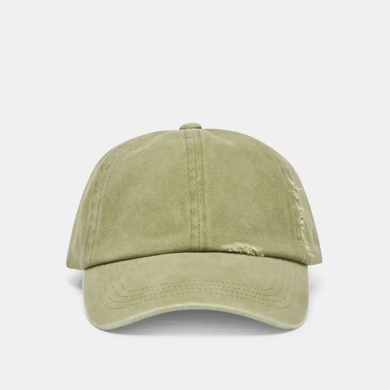 Distressed Baseball Cap Olive 1