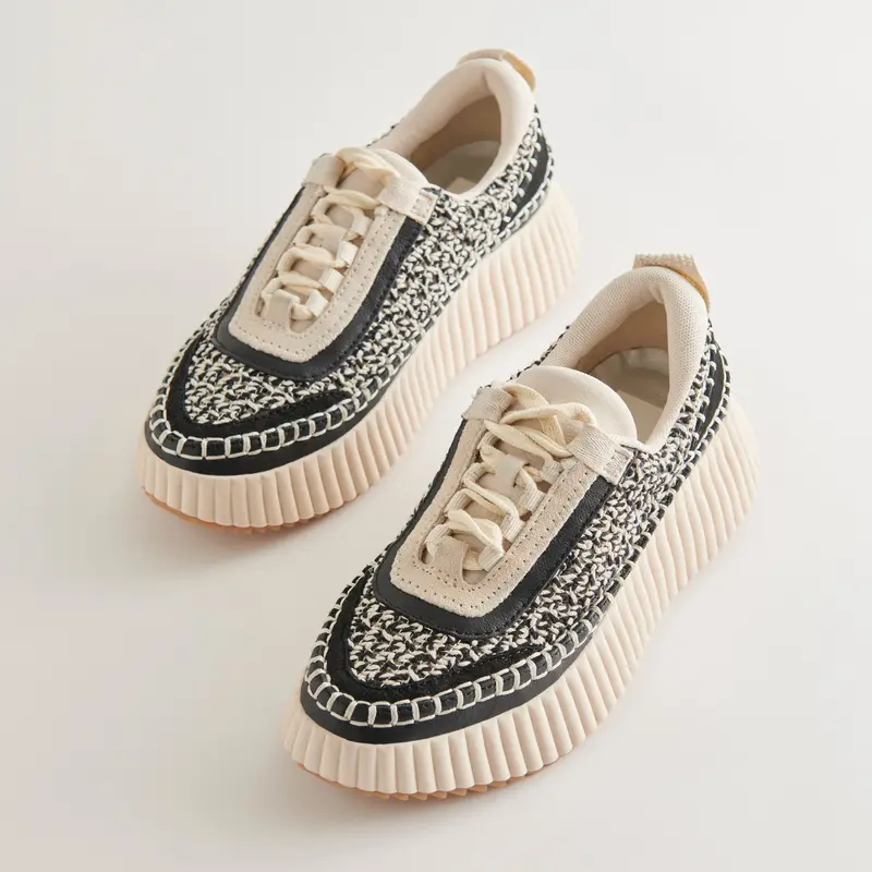 Dolen Sneakers White Black Woven - Re:Vita 1