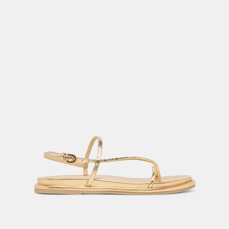Dom Sandals Gold Distressed Leather 1