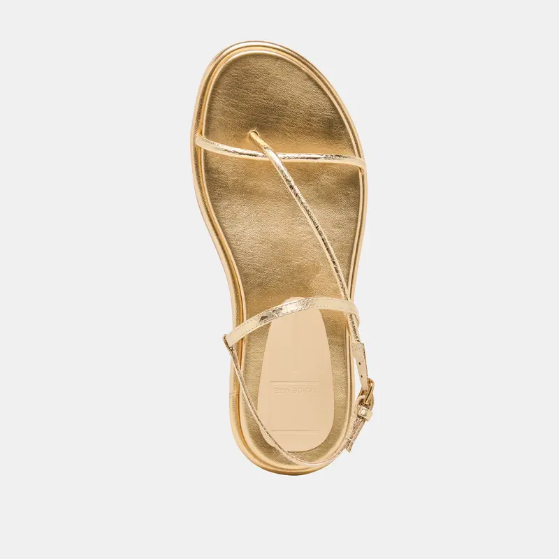 Dom Sandals Gold Distressed Leather 10