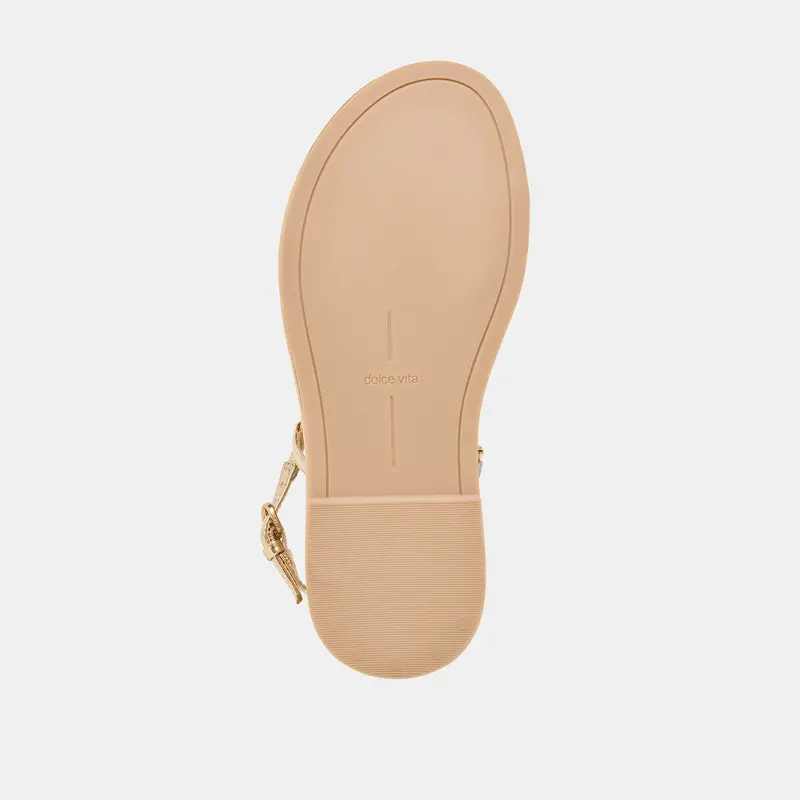 Dom Sandals Gold Distressed Leather 11