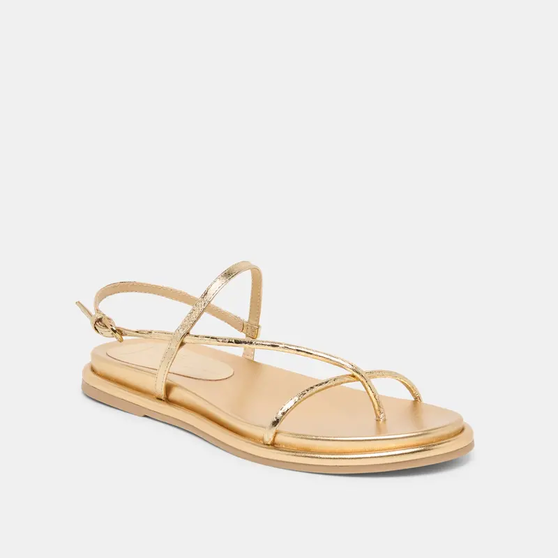 Dom Sandals Gold Distressed Leather 3