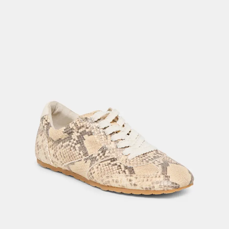 Dorie Sneakers Natural Snake Embossed Leather 2