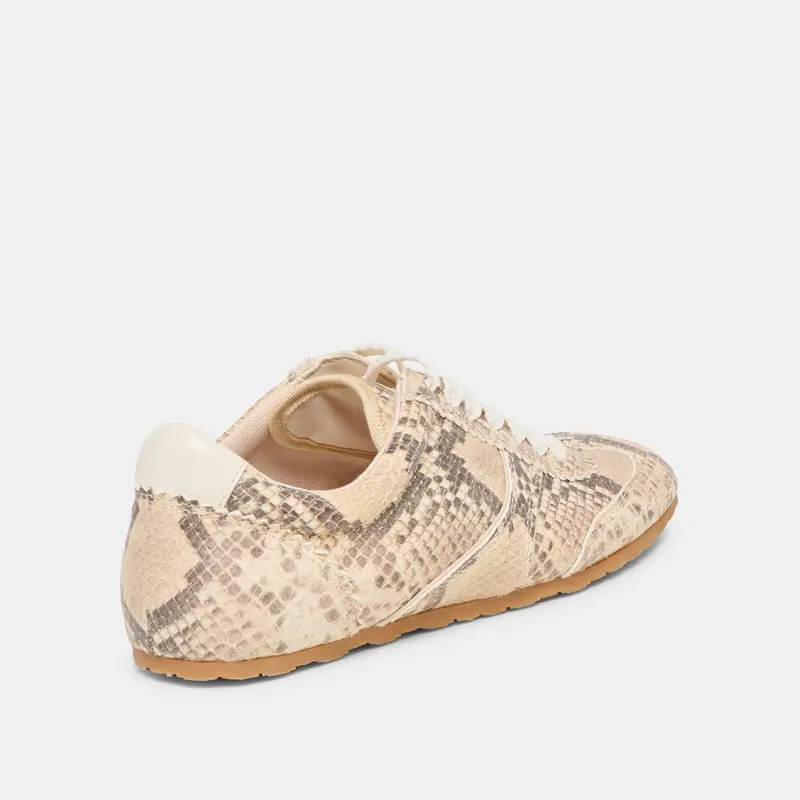Dorie Sneakers Natural Snake Embossed Leather 3