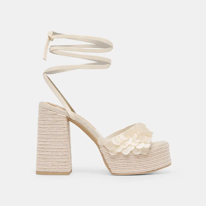 Dorthy Confetti Heels Ivory Leather 1