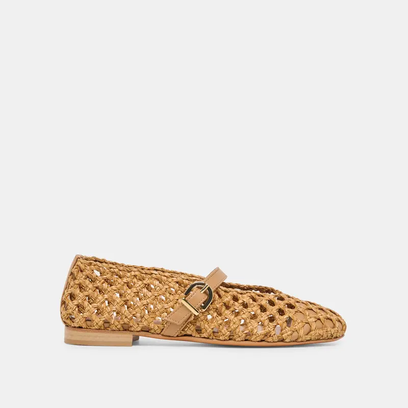 Dover Ballet Flats Tan Woven Stella 1