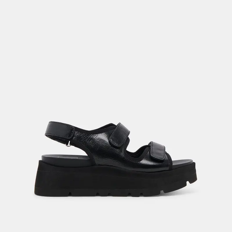 Dubai Sandals Midnight Crinkle Patent - Re:Vita 1