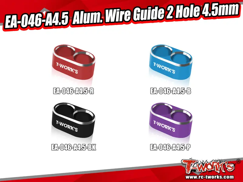 Ea-046-A4.5   Alum. Wire Guide 2 Hole 4.5Mm （4 Colors） 1