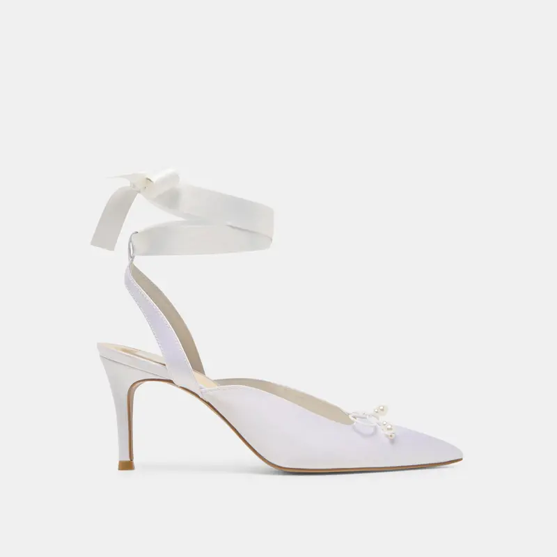 Efora Heels True White Satin 1