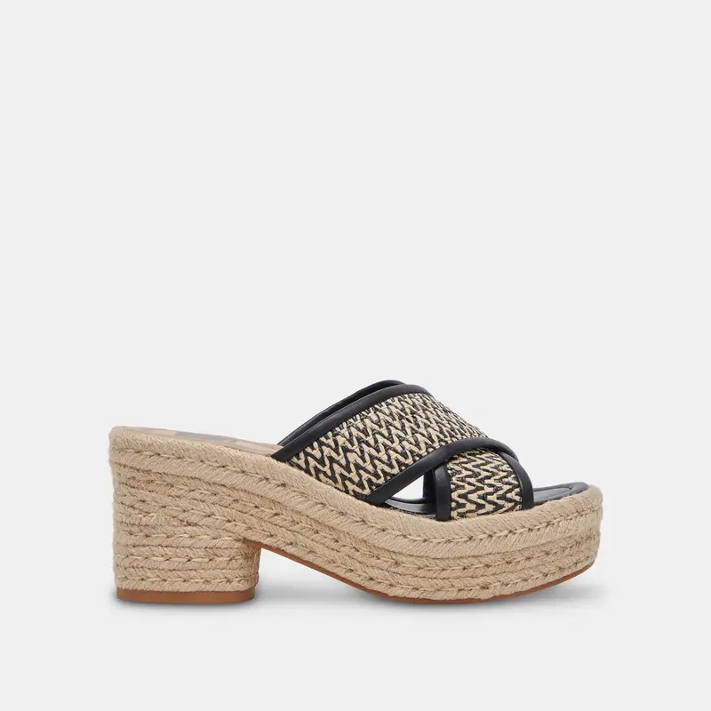 Eldora Heels White Black Raffia - Re:Vita 1